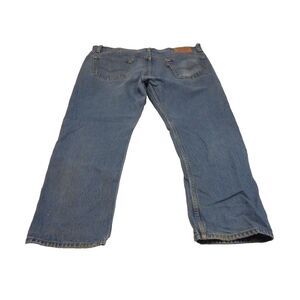 Levi's 501 Jeans Mens 38x30 Blue Denim Button Fly Straight Grunge Biker Whiskers
